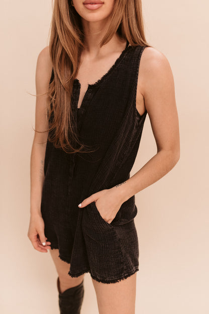 Black Washed Romper