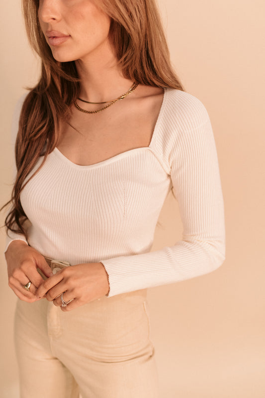 Square Neck Sweater Top