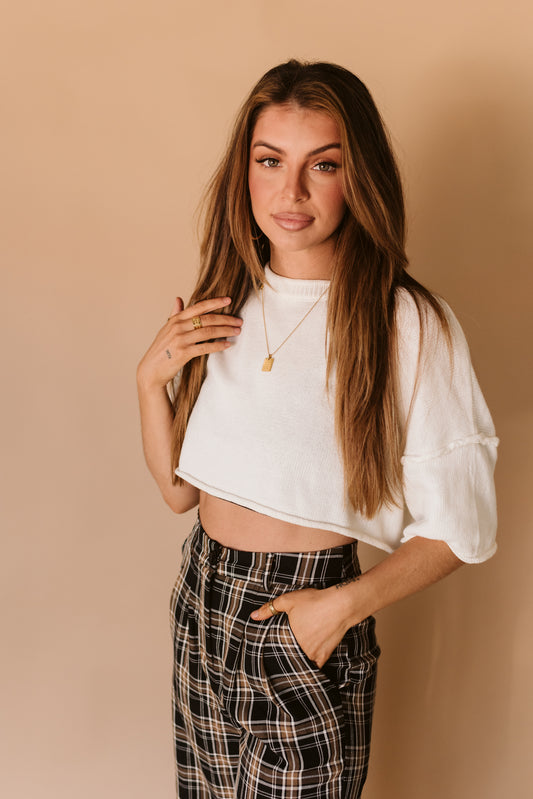Pria Cropped Sweater - Ivory