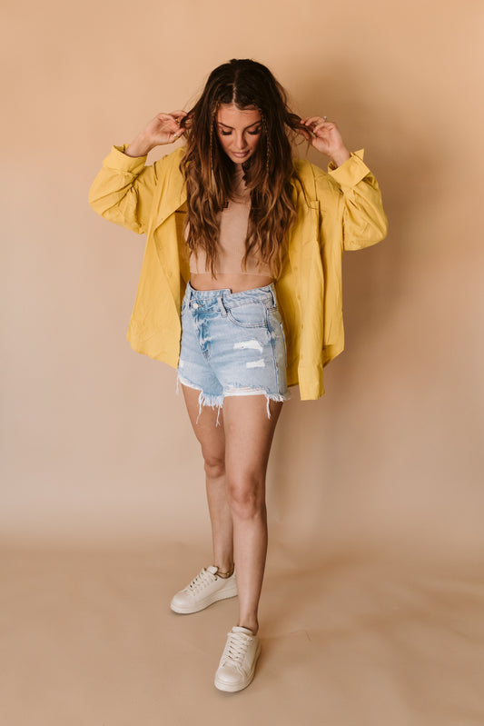 Breezy Button Down - Mustard