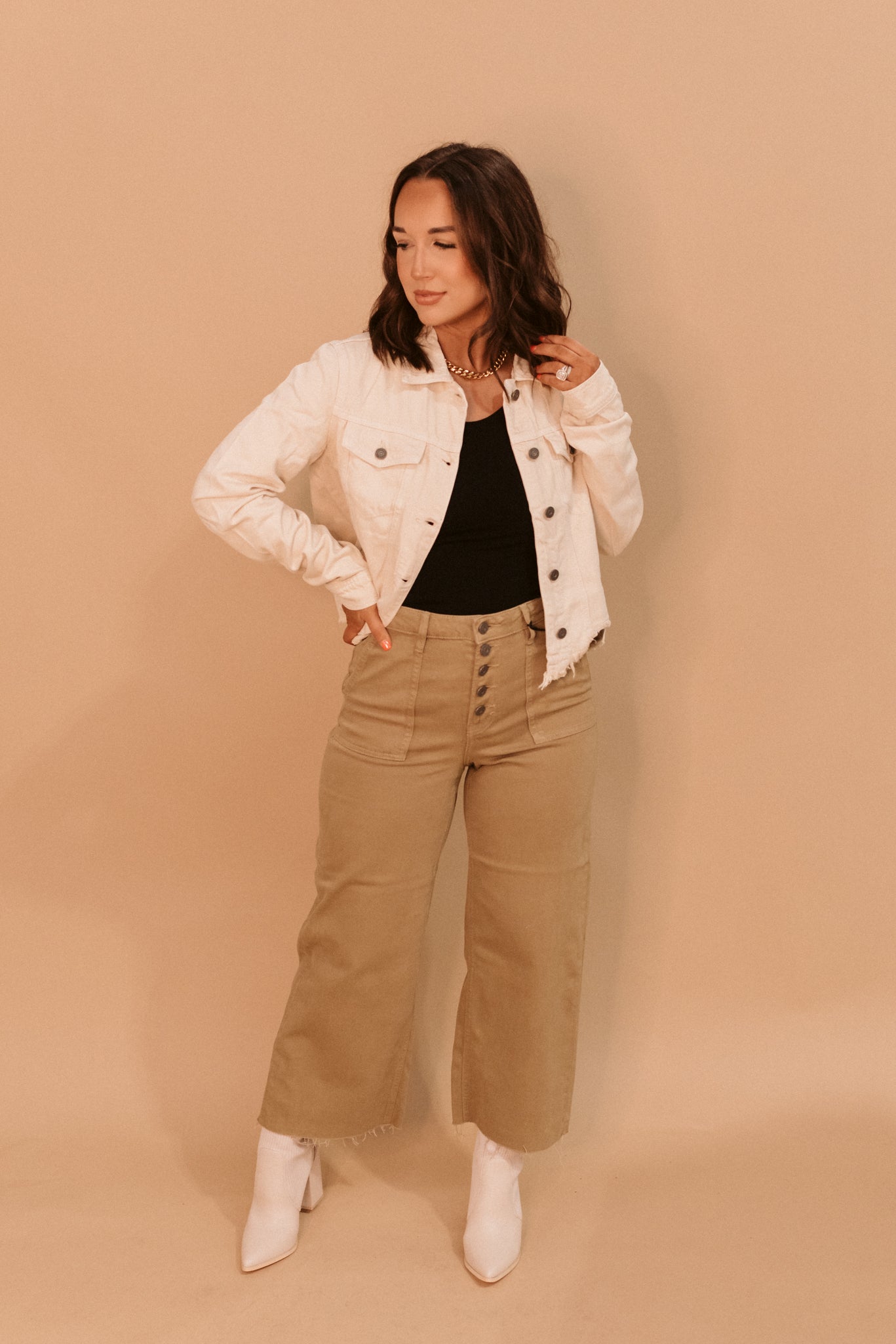 Cream Denim Jacket